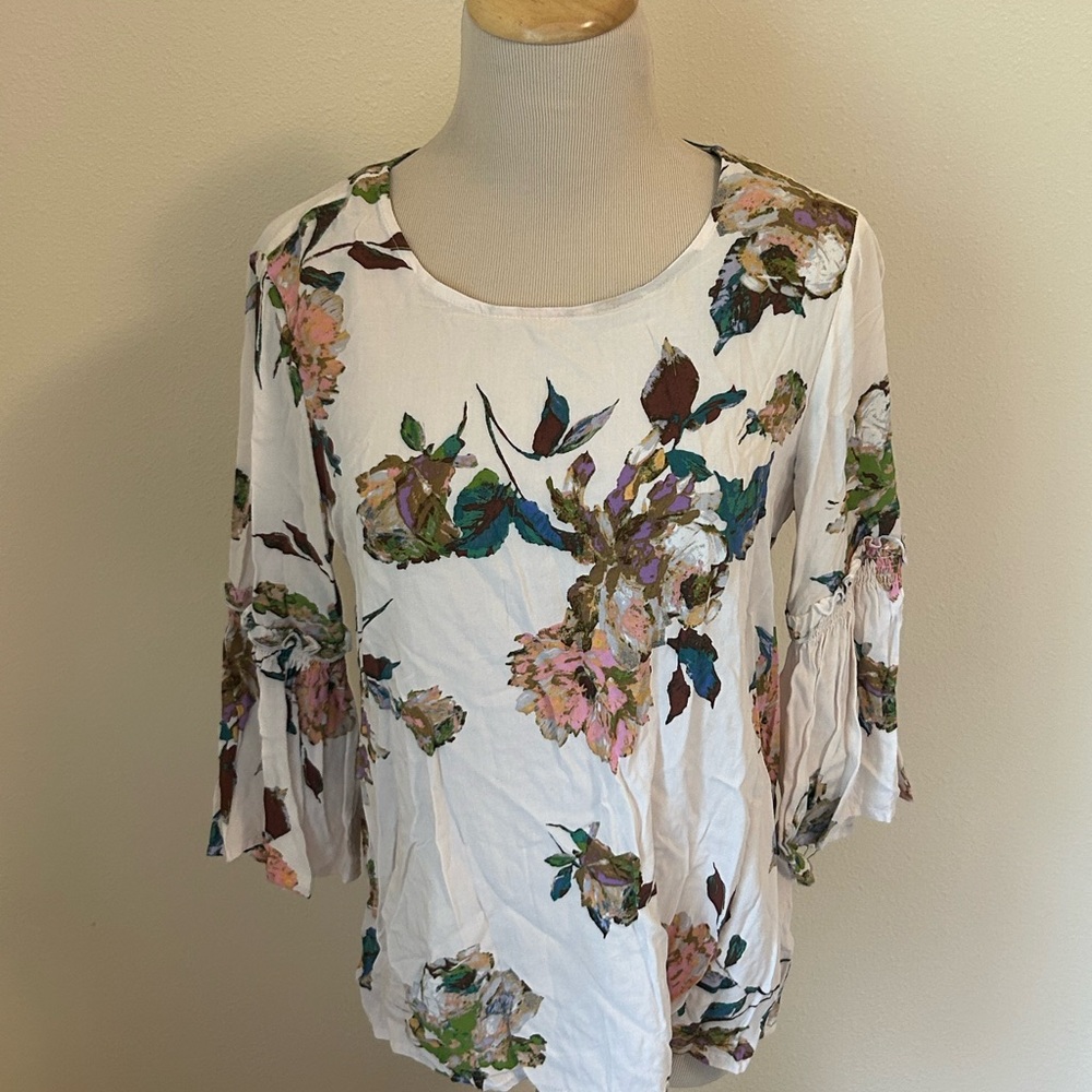 Staccato Multicolored Floral 3/4 Sleeve Blouse